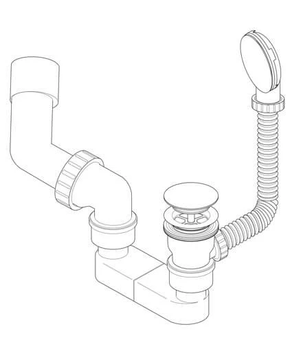 siphon baignoire orientable avec adaptateur, drena