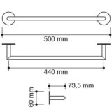 toallero barra 50 cm aroCOLLECTION dimensiones | neodek